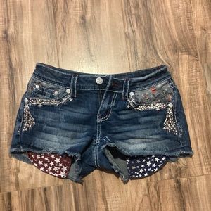 Grace Jean short shorts - American Flag style with bling.